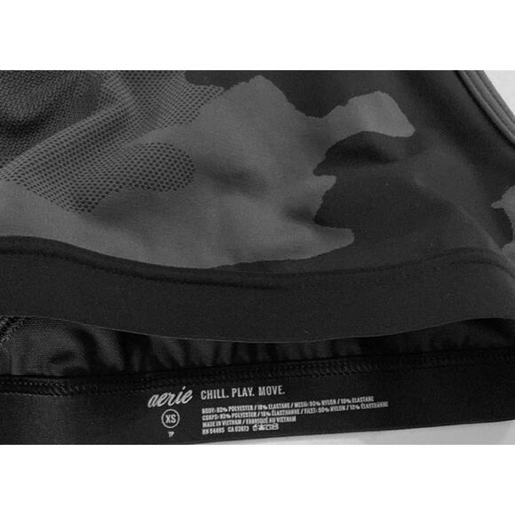 Aerie Black Camo Racerback Athletic Active Gym Sports Bra Size Women's XS - Picture 3 of 3